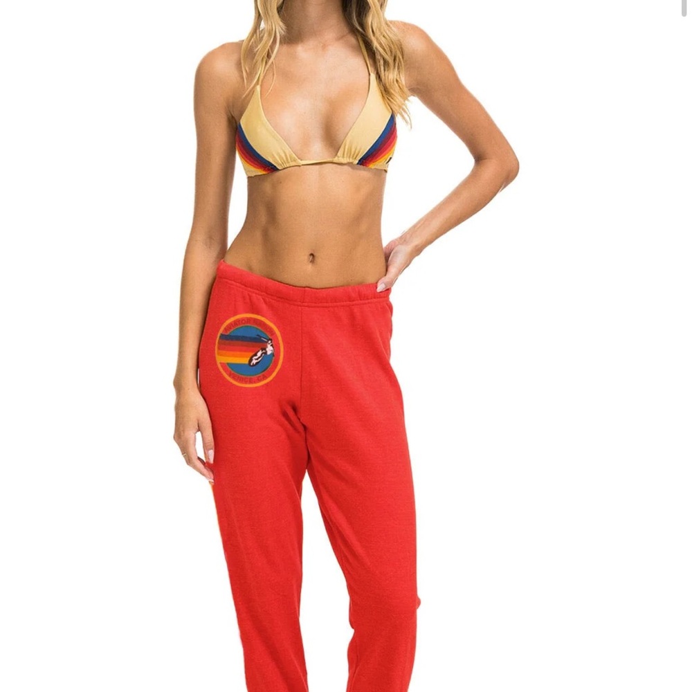 Aviator Nation Red Jogger Pants
